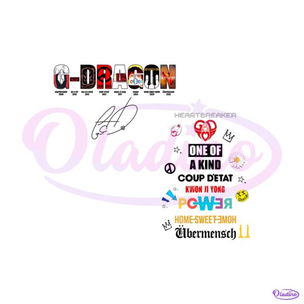 G Dragon Members Bootleg Vintage Graphic PNG