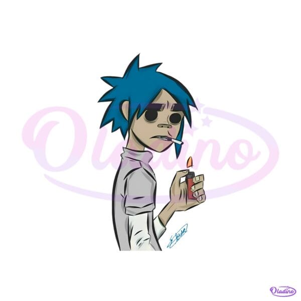 Gorillaz Stuart Pot Cartoon Character Smoking Lighter Fanart PNG