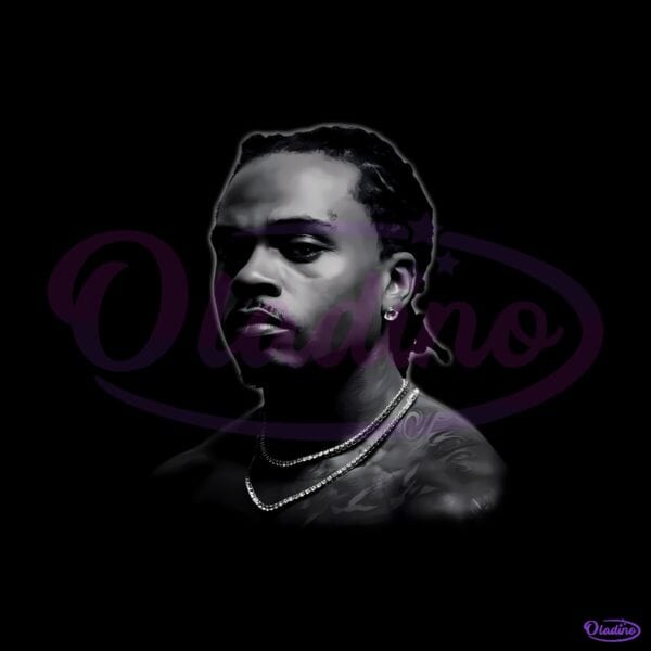 Gunna The Last Wun Monochrome Portrait Art PNG