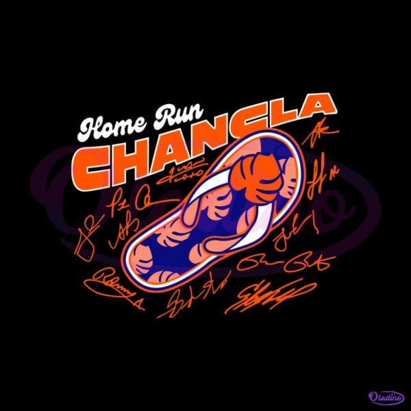 Home Run Chancla New York Baseball Team Signatures Flip Flop SVG