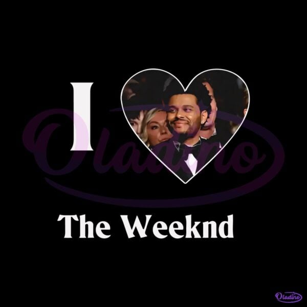 I Love The Weeknd Vintage Heart Photo Graphic PNG