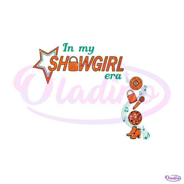 In My Showgirl Era Taylor Swift Inspired Retro Disco Glitter PNG