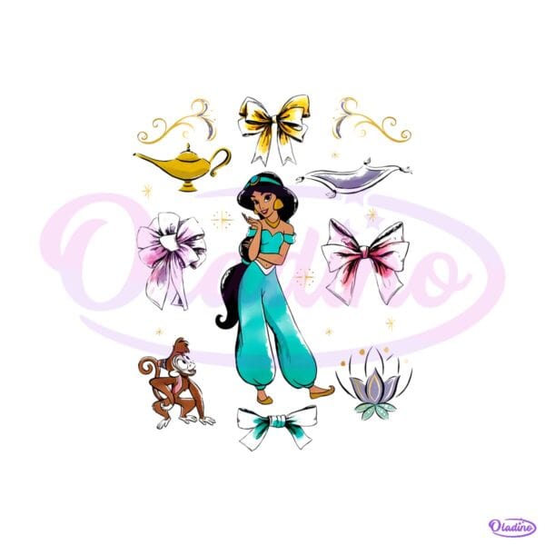 Jasmine Princess Bows Magic Lamp Monkey Lotus Flower PNG