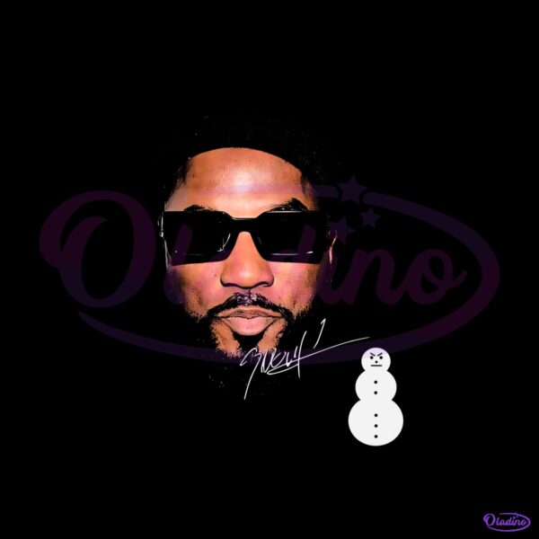 Jeezy Portrait With Angry Snowman Back Print PNG