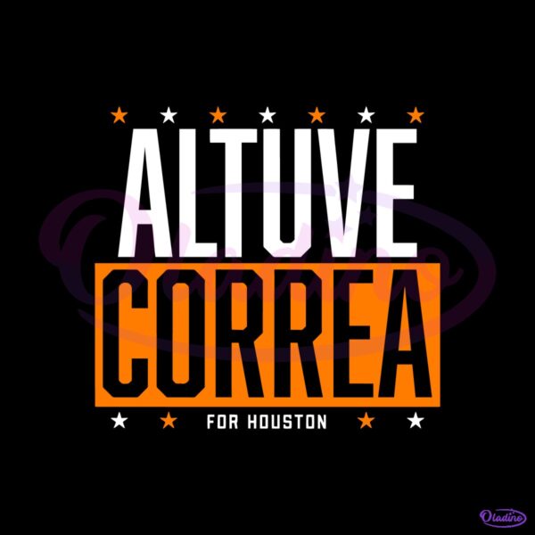 Jose Altuve Carlos Correa For Houston Astros Duo Bold Typography SVG