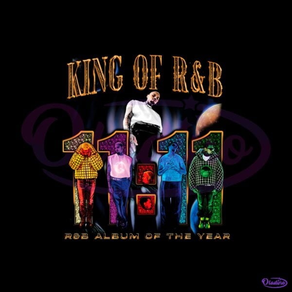 King Of Rnb Chris Brown 1111 Deluxe Album Of The Year Colorful Poster PNG