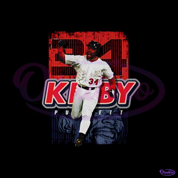 Kirby Puckett Minnesota Twins Number 34 Vintage Baseball PNG