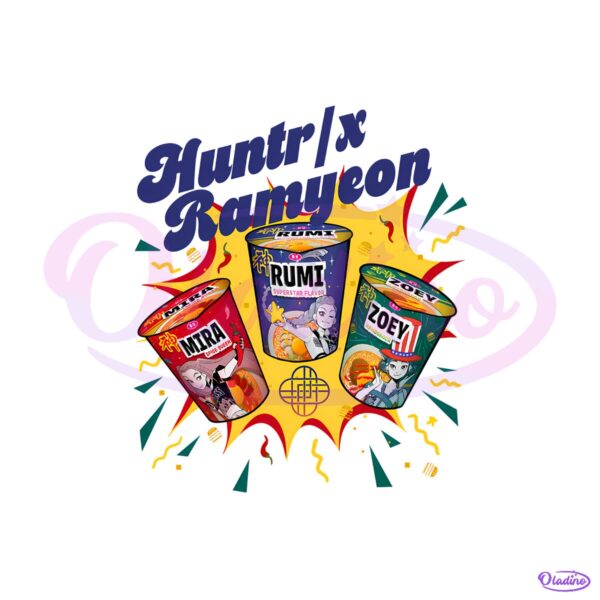 Kpop Demon Hunters Huntrx Ramyeon Comfort Colors PNG