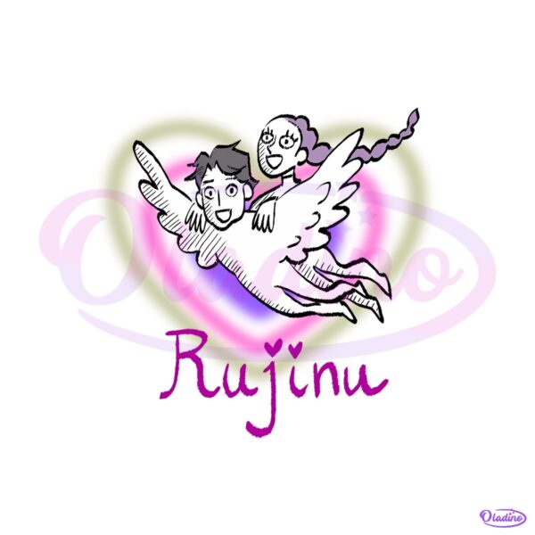 Kpop Demon Hunters Rujinu Angel Wings Flying Couple PNG