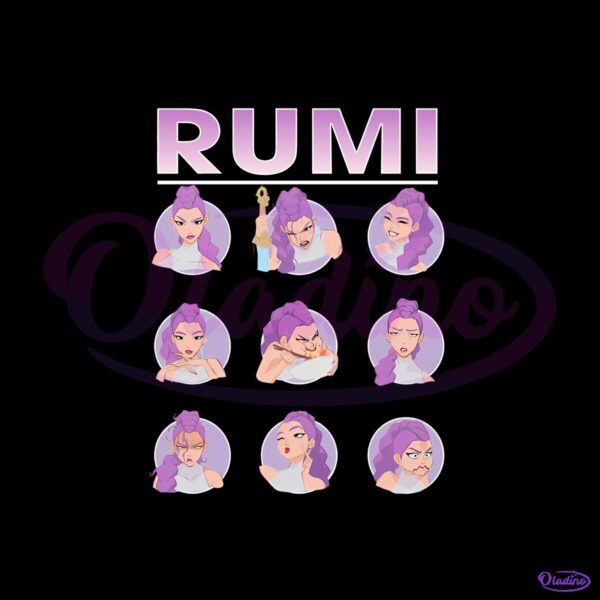 Kpop Demon Hunters Rumi Expressions Comfort Colors PNG