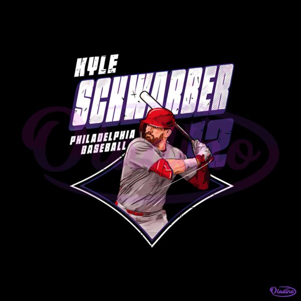 Kyle Schwarber Philadelphia Baseball Diamond Graphic Batting Illustration PNG