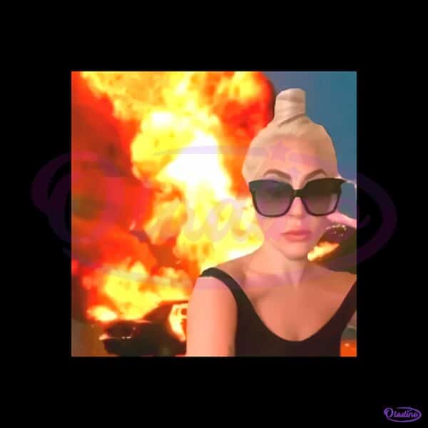 Lady Gaga Meme Explosion Sunglasses Blonde Bun PNG