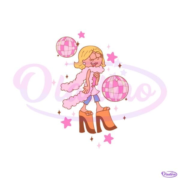 Lizzie Mcguire Disco Diva Platform Heels And Sparkle Mirror Ball SVG