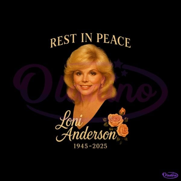 Loni Anderson Memorial Tribute Retro Floral Rip PNG