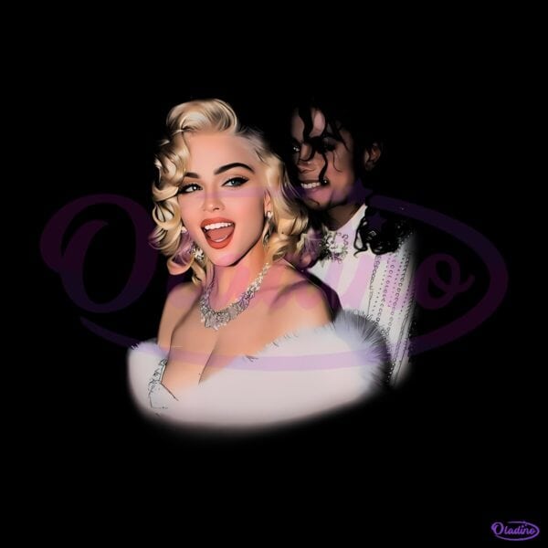 Madonna And Michael Jackson Hollywood Glamour Portrait Graphic PNG