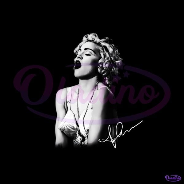 Madonna Blonde Curls Iconic Cone Bra Graphic PNG
