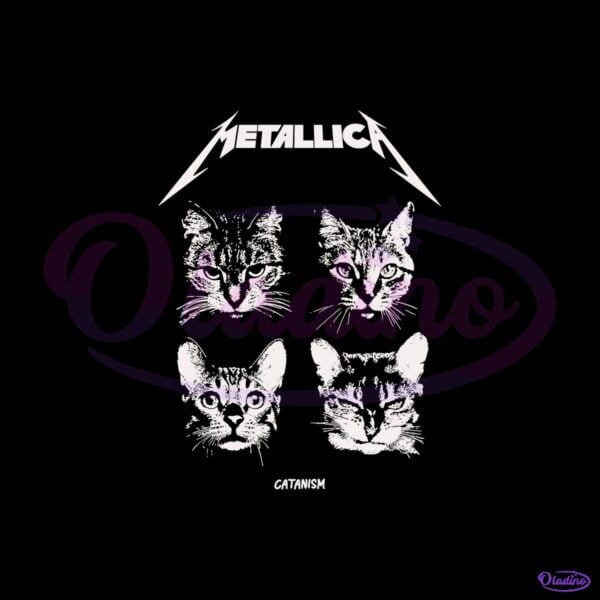 Metallica Cat Catnish Album Parody Graphic SVG