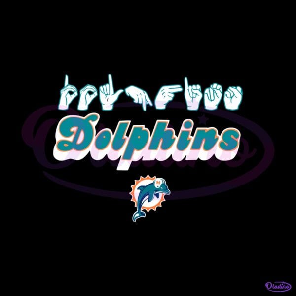 Miami Dolphins Homage Youth Love Sign SVG