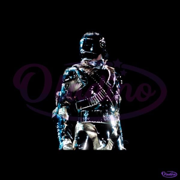 Michael Jackson Metallic Armor Stage Outfit Graphic PNG