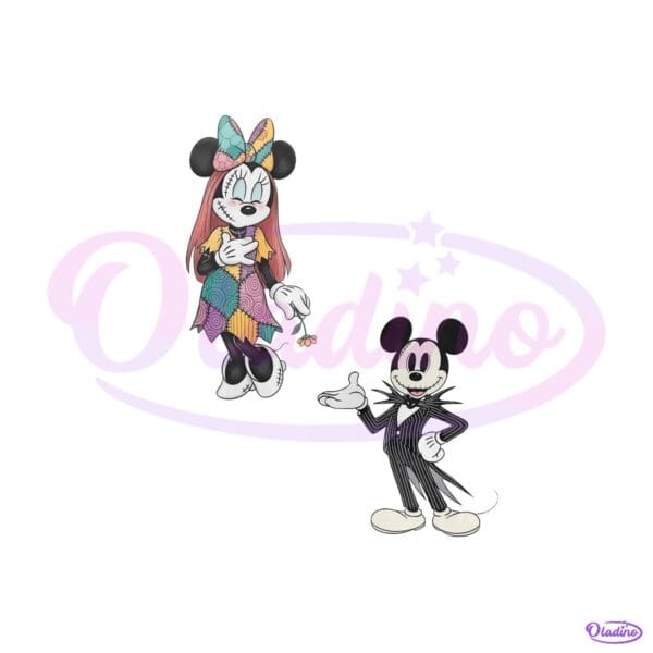 Mickey Minnie Halloween Ghost Couple Spooky Season PNG