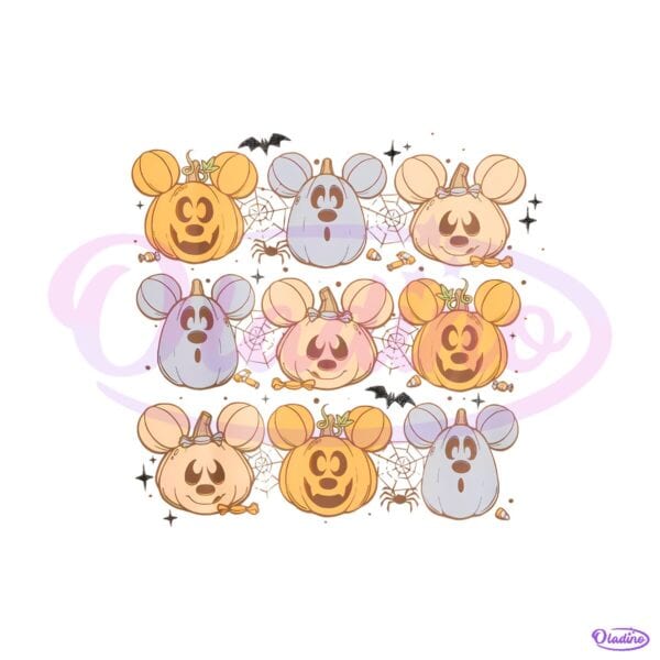 Mickey Mouse Pumpkin Faces Halloween Jack O Lantern PNG