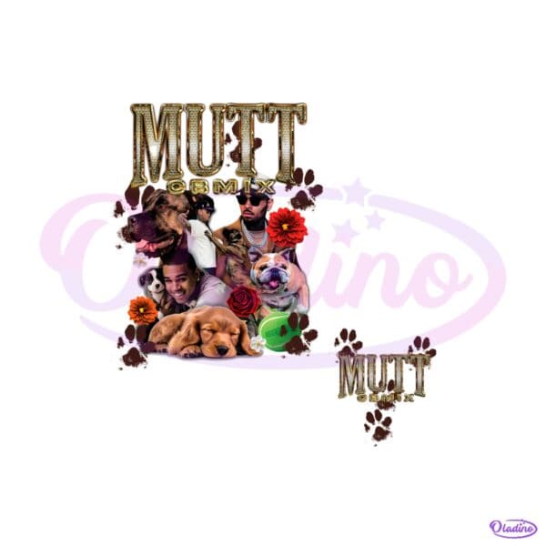 Mutt Cbmix Chris Brown Dog Lover Collage Graphic PNG