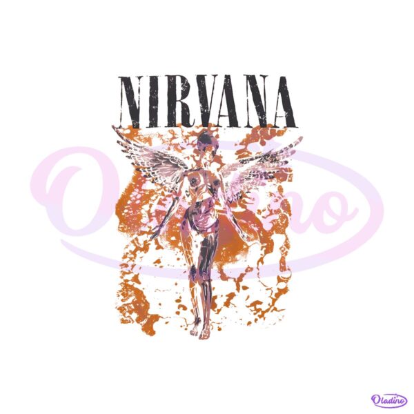 Nirvana In Utero Angel Cream Vintage PNG
