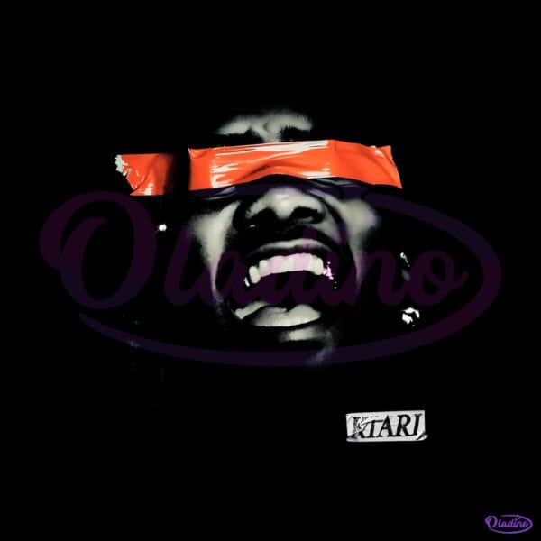 Offset Kiari Red Tape Eyes Screaming Portrait PNG