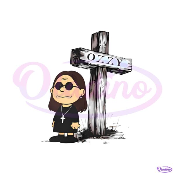 Ozzy Osbourne Charlie Brown Parody Retro Cartoon Rock Illustration PNG