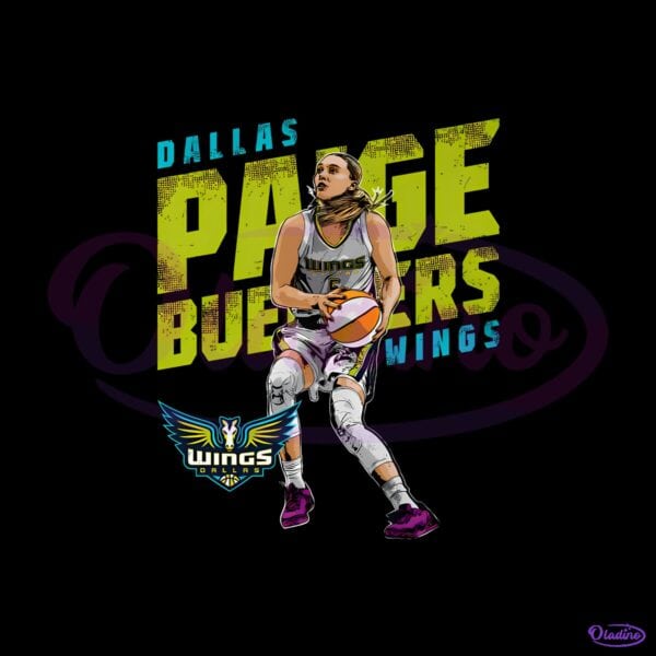 Paige Bueckers Dallas Wings Basketball Slant PNG
