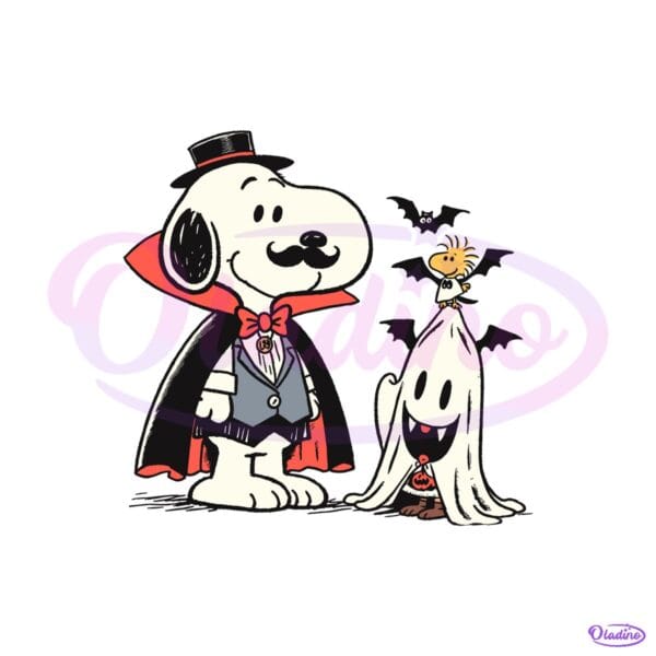 Peanuts Halloween Snoopy Woodstock Dracula Ghost Dog SVG