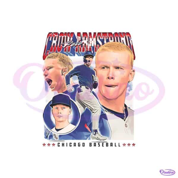 Pete Crow Armstrong Chicago Cubs Baseball Player Vintage PNG