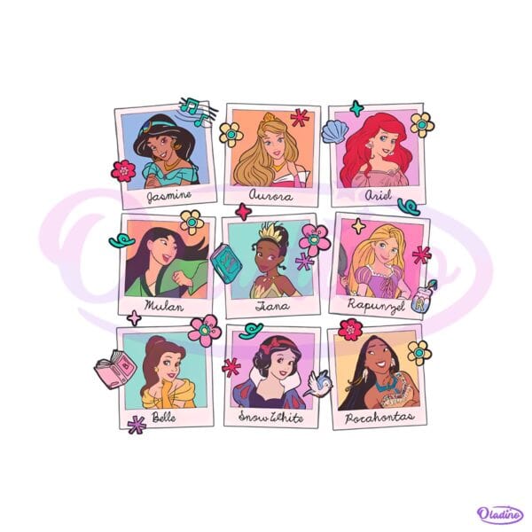 Princess Character Photo Collage Graphic PNG