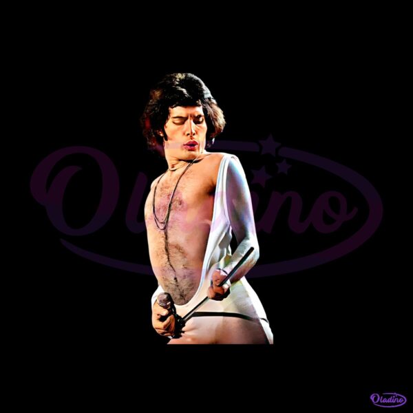 Queen Freddie Mercury 70S Shirtless Mic Stand Iconic Rock PNG