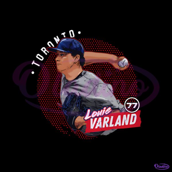 Retro Louie Varland Toronto Blue Baseball Vintage Illustration PNG