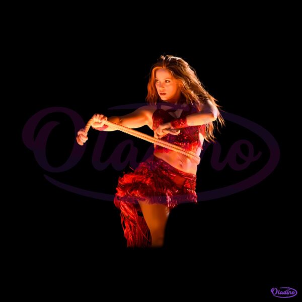 Shakira Retro Vintage Concert Dance Performance Illustration PNG