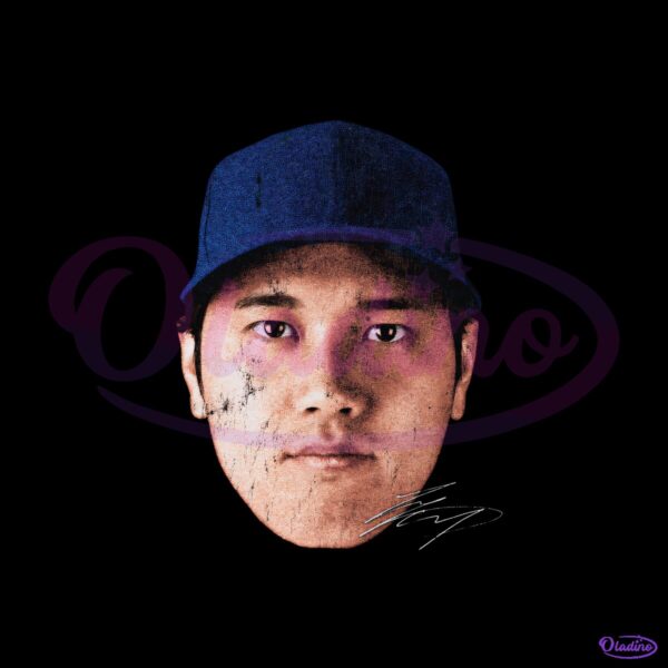 Shohei Ohtani Los Angeles Baseball Vintage Headshot Graphic PNG