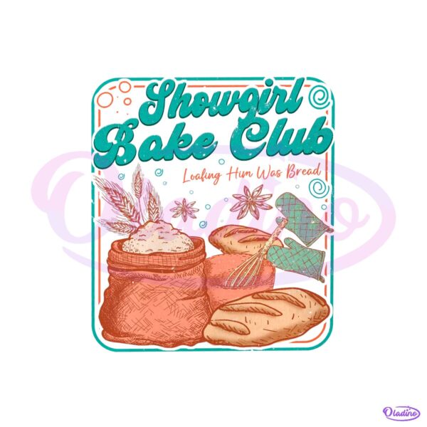 Showgirl Bake Club Retro Vintage Bread Bakery Illustration PNG