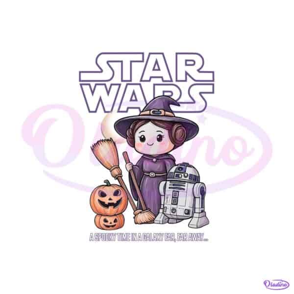 Star Wars Halloween Princess Leia Witch R2D2 Pumpkin Cute Disney PNG