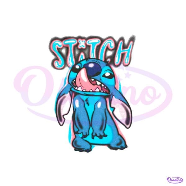 Stitch Airbrushed Cartoon Graphic PNG