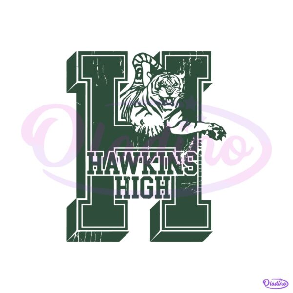 Stranger Things Hawkins High Tigers Retro College Logo SVG