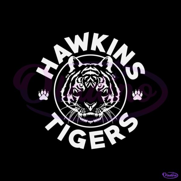 Stranger Things Hawkins Tigers Mascot Team Logo SVG