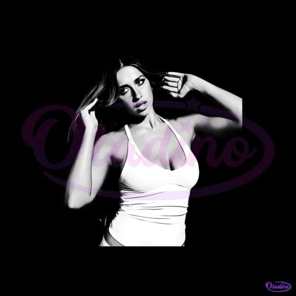 Tate Mcrae Monochrome Pose Vintage Graphic PNG