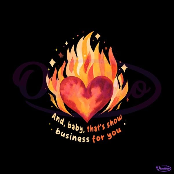 Taylor Swift Heart On Fire Showgirl Era Concert Fan PNG