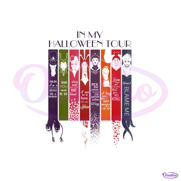 Taylor Swift In My Halloween Tour Disney Villains Vintage Cartoon PNG