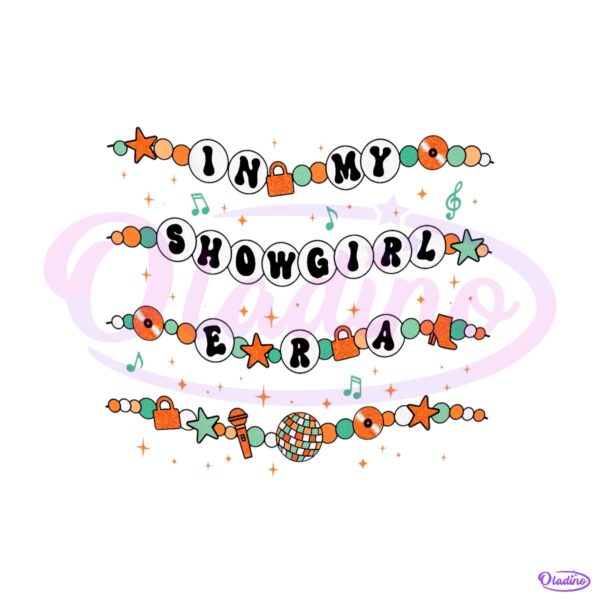 Taylor Swift Showgirl Era Friendship Bracelet PNG