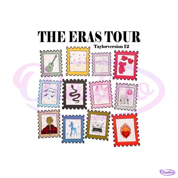Taylor Swift Stamps Collection Ts12 The Eras Tour Album Icons PNG