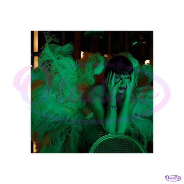 Taylor Swift The Life Of A Showgirl Green Feather Glam Poster PNG