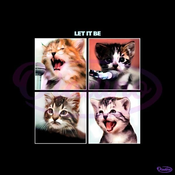 The Beatles Cat Funny Let It Be Parody PNG