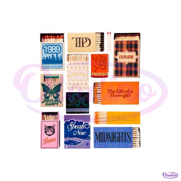 The Life Of A Showgirl Eras Tour Taylor Swift Retro Album Matchbook PNG